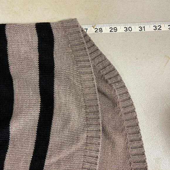 AGB XL brown/black Button Back striped sweater - Picture 7 of 9